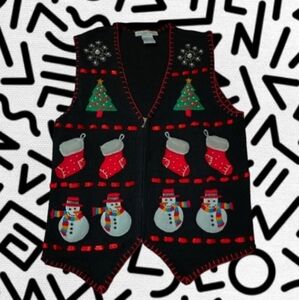 Womens 80's vintage Christmas vest